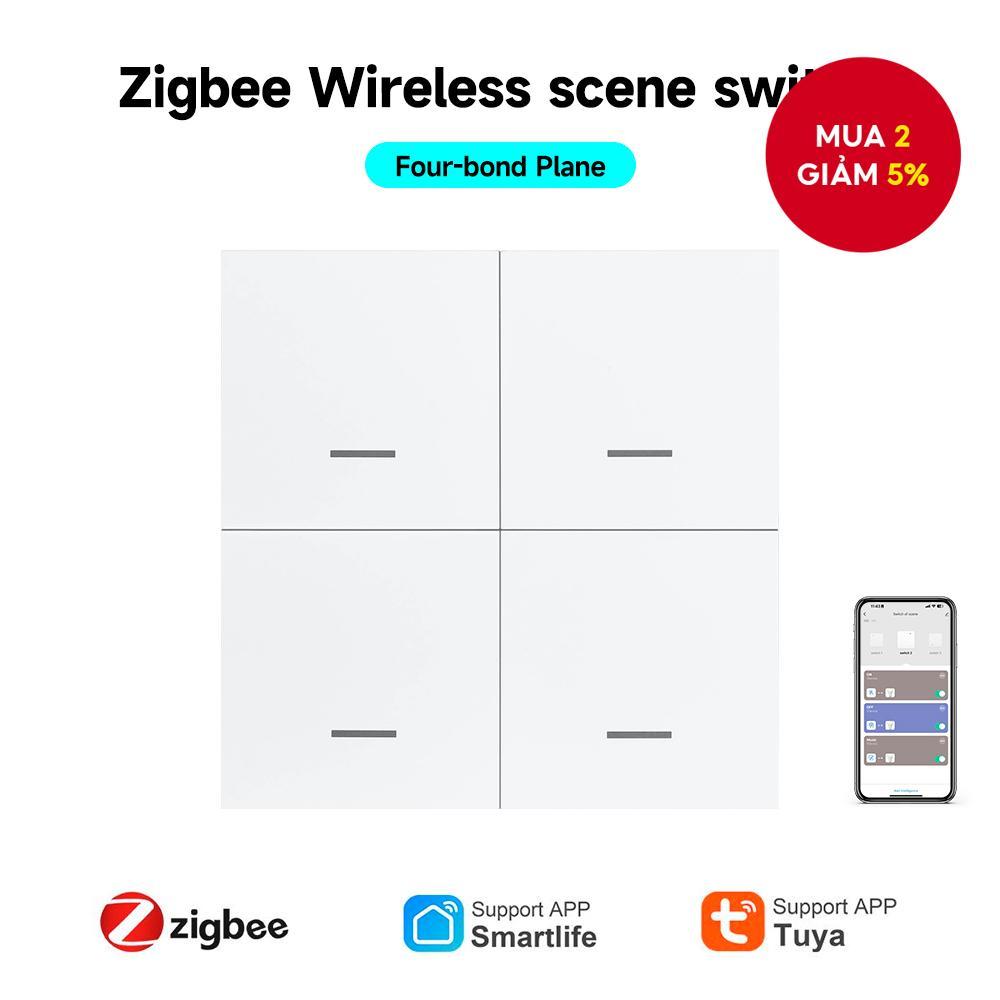 Bộ điều khiển không dây bốn phím Zigbee Scene Switch Tuya thông qua ứng dụng di động