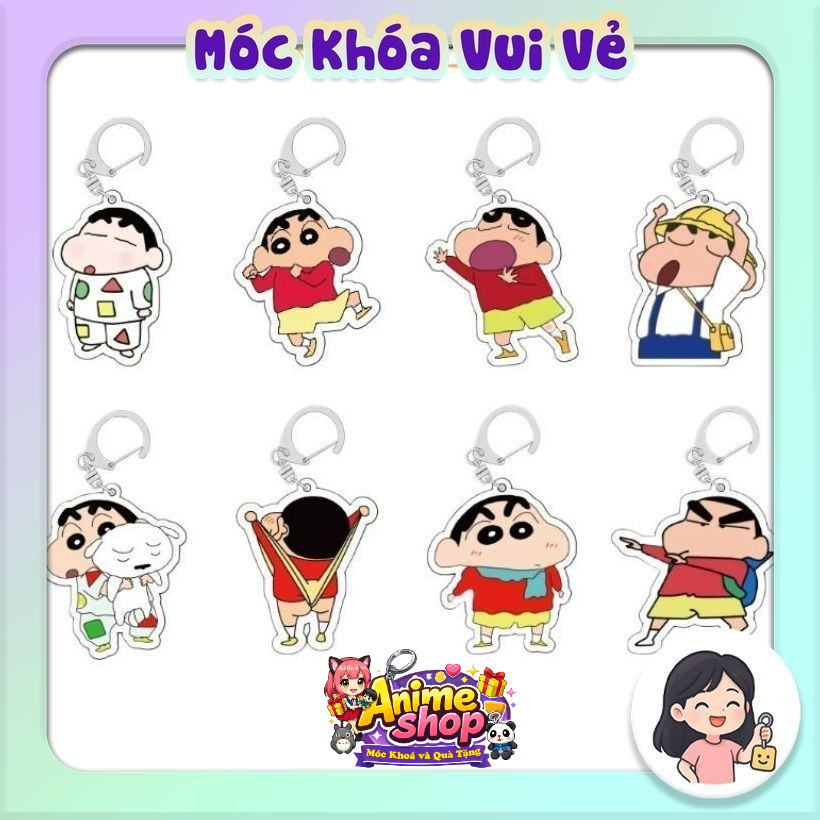 Móc Khoá anime crayon shin-chan keychain  acrylic móc chìa khóa dễ thương cute - DH