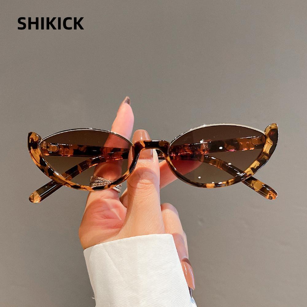 SHIKICK Kính Chống Nắng Vintage Nhỏ Nam Nữ Nửa Khung