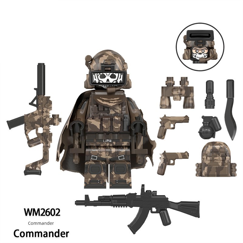 Thích hợp cho Lego Quân Đội Minifigures WM6168 Raiders Sniper Scout Commander Khối Xây Dựng Lắp Ráp 