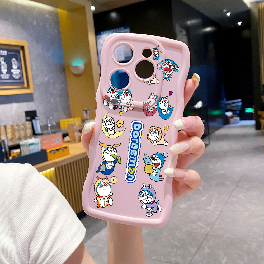 Tương thích với ITEL A70 A60 S23 Plus P40 A04 Vỏ sóng Doremon dễ thương chống rơi XBL