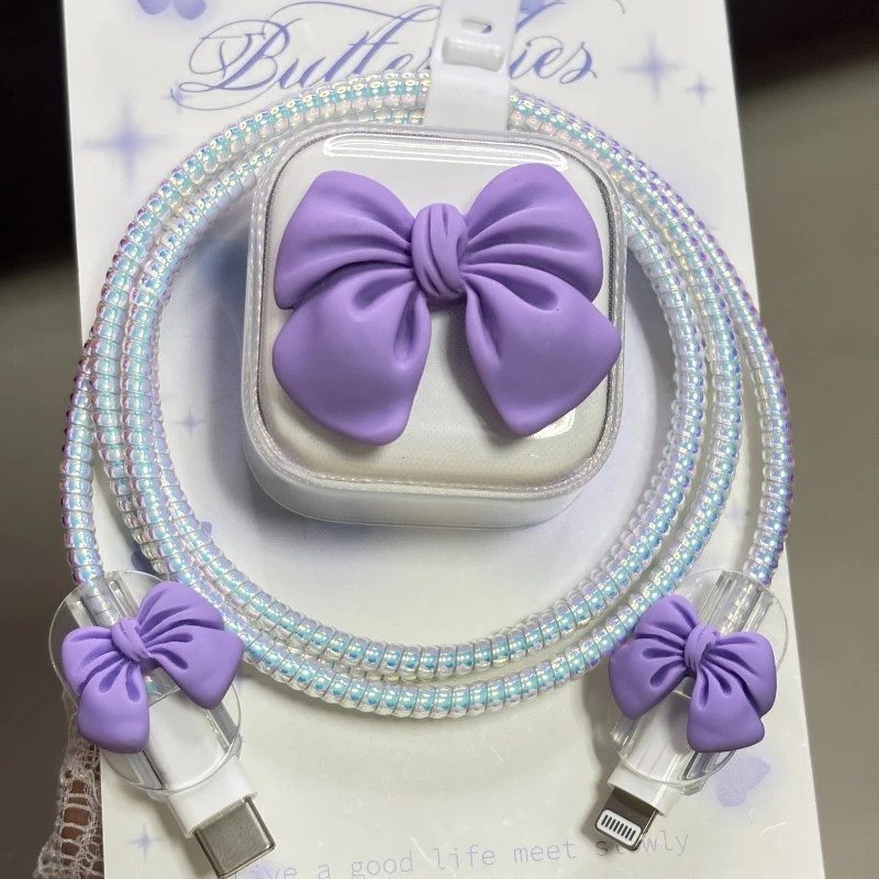 Bộ Bảo Vệ Sạc Màu Tím 40W Vỏ Sạc Bảo Vệ Cáp Tương Thích Với iPhone 40W Sạc Cho iPhone 17 Pro