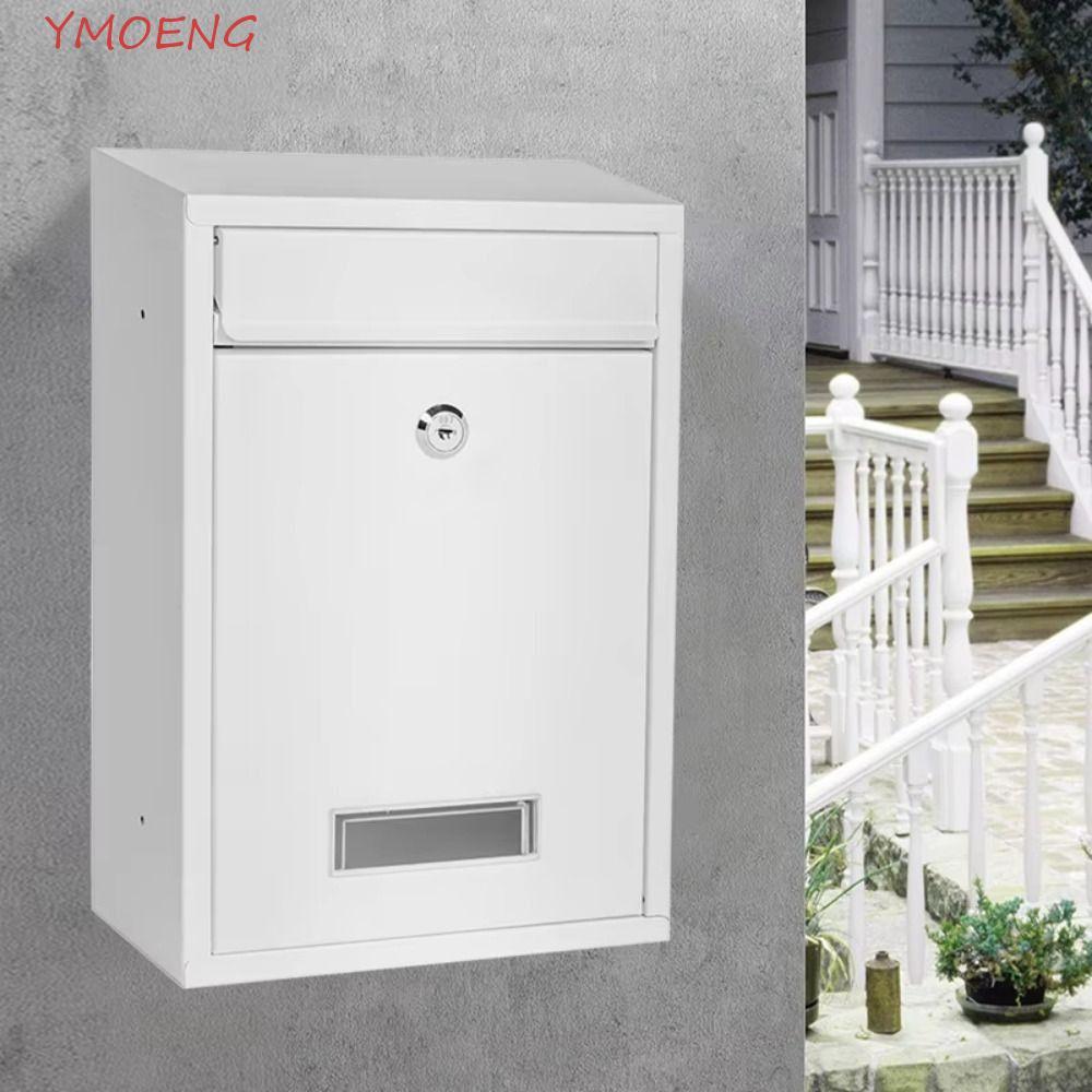 YMOENG Hộp thư treo tường YMOENG, Hộp chữ thiếc sắt chống mưa, Hộp thư có 2 phím Cửa sổ trong suốt H