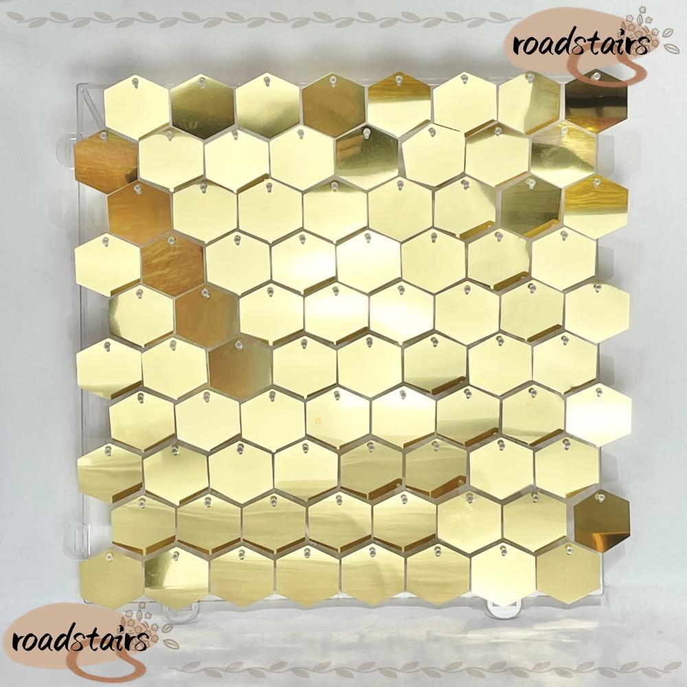 ROADSTORS Sequin Phông nền, Bảng điều khiển sequin vàng lấp lánh Trang trí tường, Tấm trang trí phôn