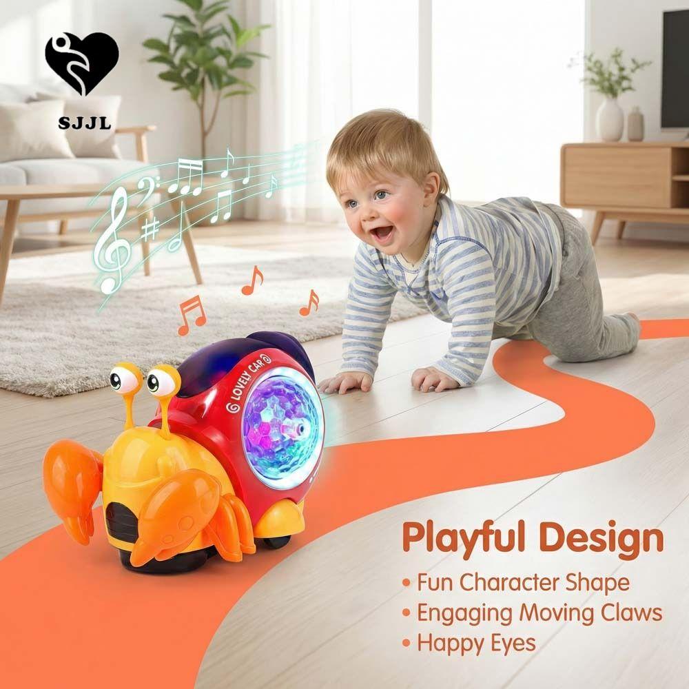 SJJL Đồ chơi cua ẩn sĩ nhảy múa, Nhựa có đèn LED âm nhạc Đồ chơi đi bộ cua, Đồ chơi thời gian đi bộ 