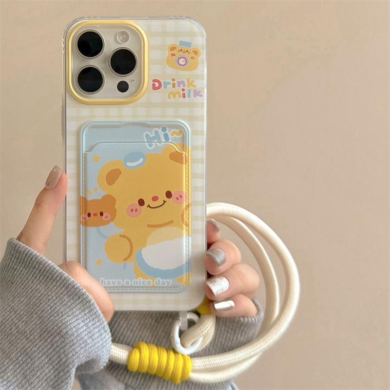Ốp điện thoại có ngăn đựng thẻ cho Hoạt hình iPhone 17 16 15 13 Pro max iPhone 14 Plus iPhone 11 12 Pro X XR 5728KABK