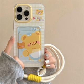 Ốp điện thoại có ngăn đựng thẻ cho Hoạt hình iPhone 17 16 15 13 Pro max iPhone 14 Plus iPhone 11 12 Pro X XR 5728KABK