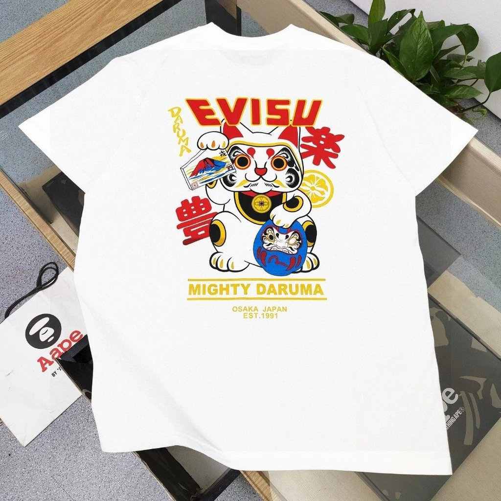 EVISU Thần Tài - Áo sơ mi cổ tròn ngắn taySlim-fit cho nam nữ thời trang thu đông 2026
