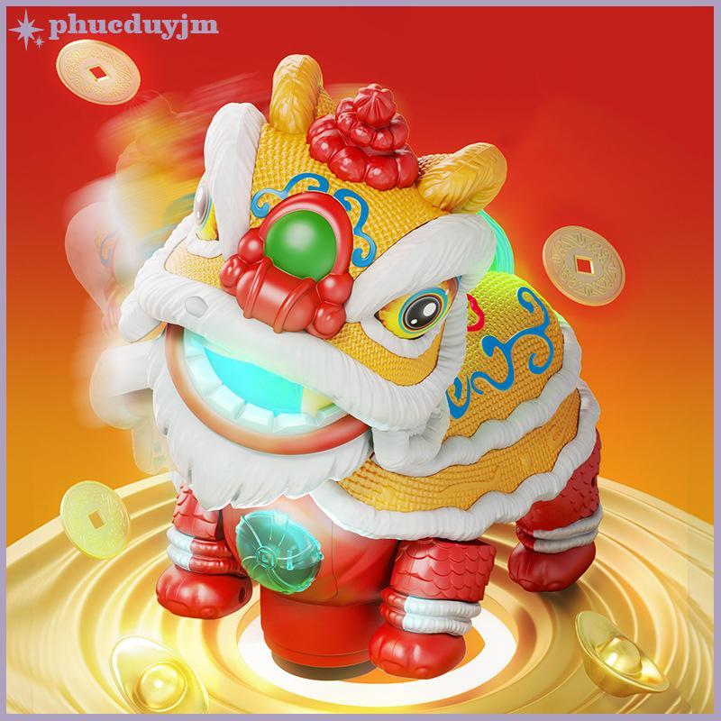 Phu Trung Quốc Lion Dance đồ chơi, điện Lion Dance với đèn và âm nhạc, vui lắc đầu Lion Dance đồ chơ