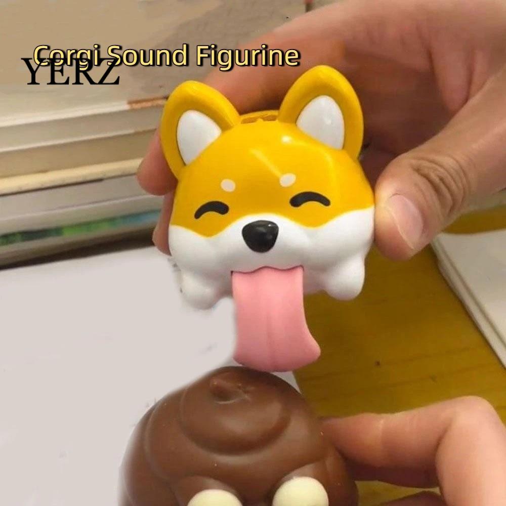 YERZ Móc khóa hình chó YERZ, Phim hoạt hình bằng nhựa Corgi Tượng vui nhộn, Quà tặng mặt dây chuyền 