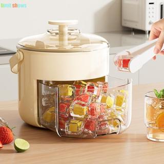 LIMIT SHOWS Khuôn làm đá viên, Máy làm đá đa chức năng dung tích lớn, Hộp làm đá cấp thực phẩm hai lớp dễ phát hành sáng tạo Đồ uống lạnh