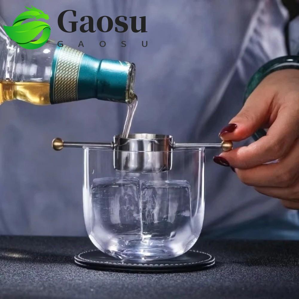 Cốc đo thanh GAOSU, Thiết kế hạt đôi 30ml Cocktail Jigger, Thanh dài chuyên nghiệp Dụng cụ trộn chín