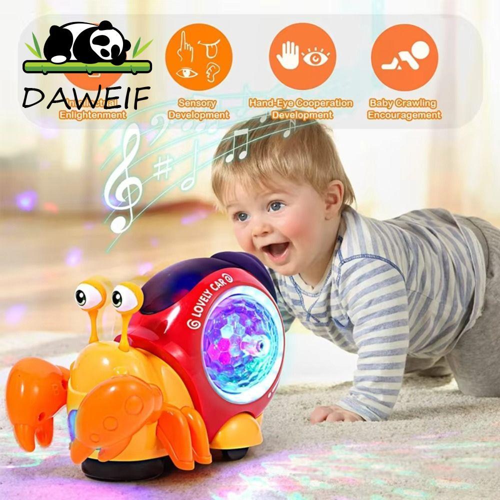 Đồ chơi đi bộ cua đèn LED DAWEIF, có nhạc đi bộ Đồ chơi thời gian đầy đặn Nhảy múa Đồ chơi cua ẩn sĩ