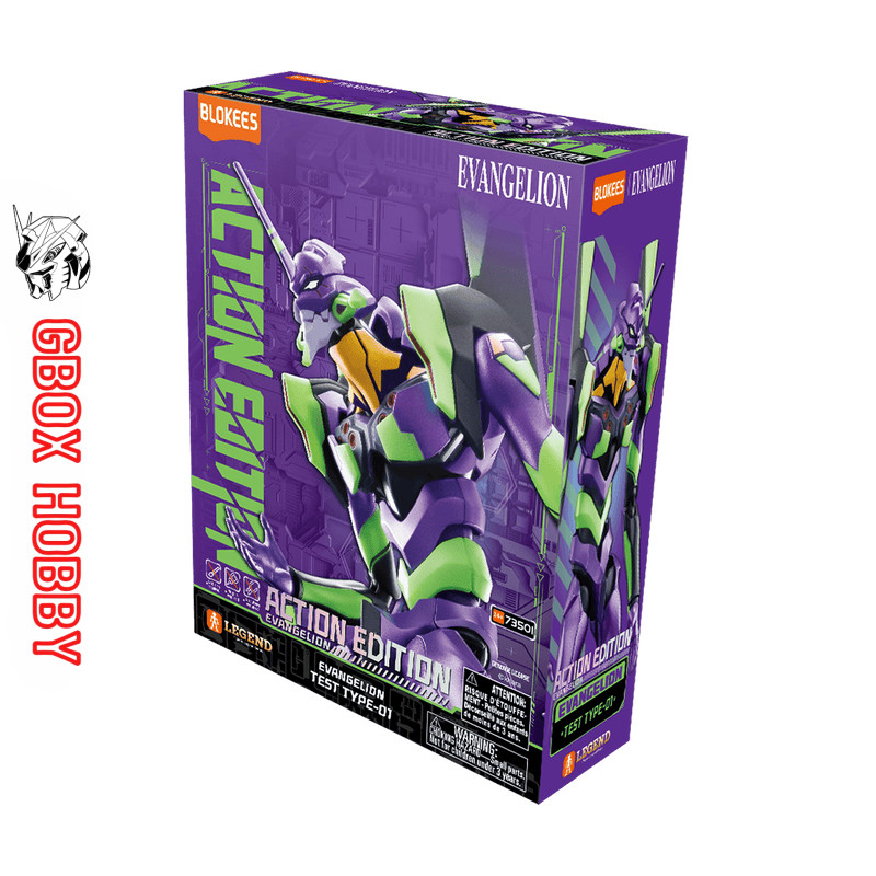 Mô hình Blokees Evangelion Test Type 01 Action Edition Model AE01 EVA EV01 Purple