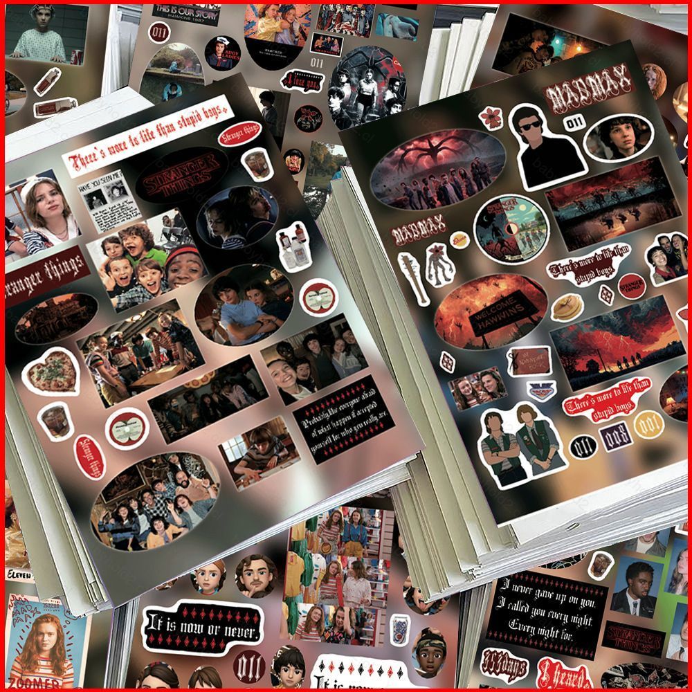 BH2 8 Tờ / bộ Stranger Things Dán Mike Wheeler Demogorgon Graffiti Hành Lý Chống Thấm Nước Trang Trí