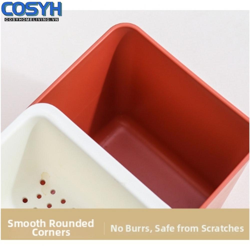 <cosyh>Square Double Layer Snack Box with Drain Function for Fruit Snacks and Dry Fruit