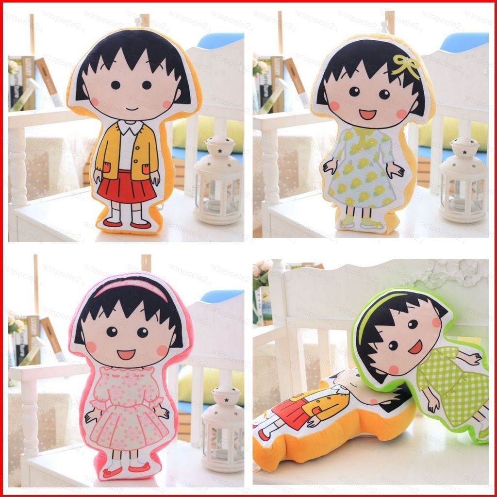 ST2 Chibi Maruko-chan Hai Mặt In Ném Gối sakura kimono Sang Trọng Đồ Chơi Búp Bê nhồi Bông Trang Trí