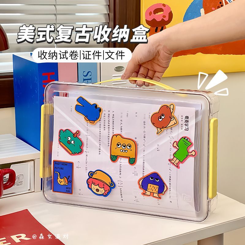 New Product#A4Document storage box, organizer box, transparent plastic household registration book, 