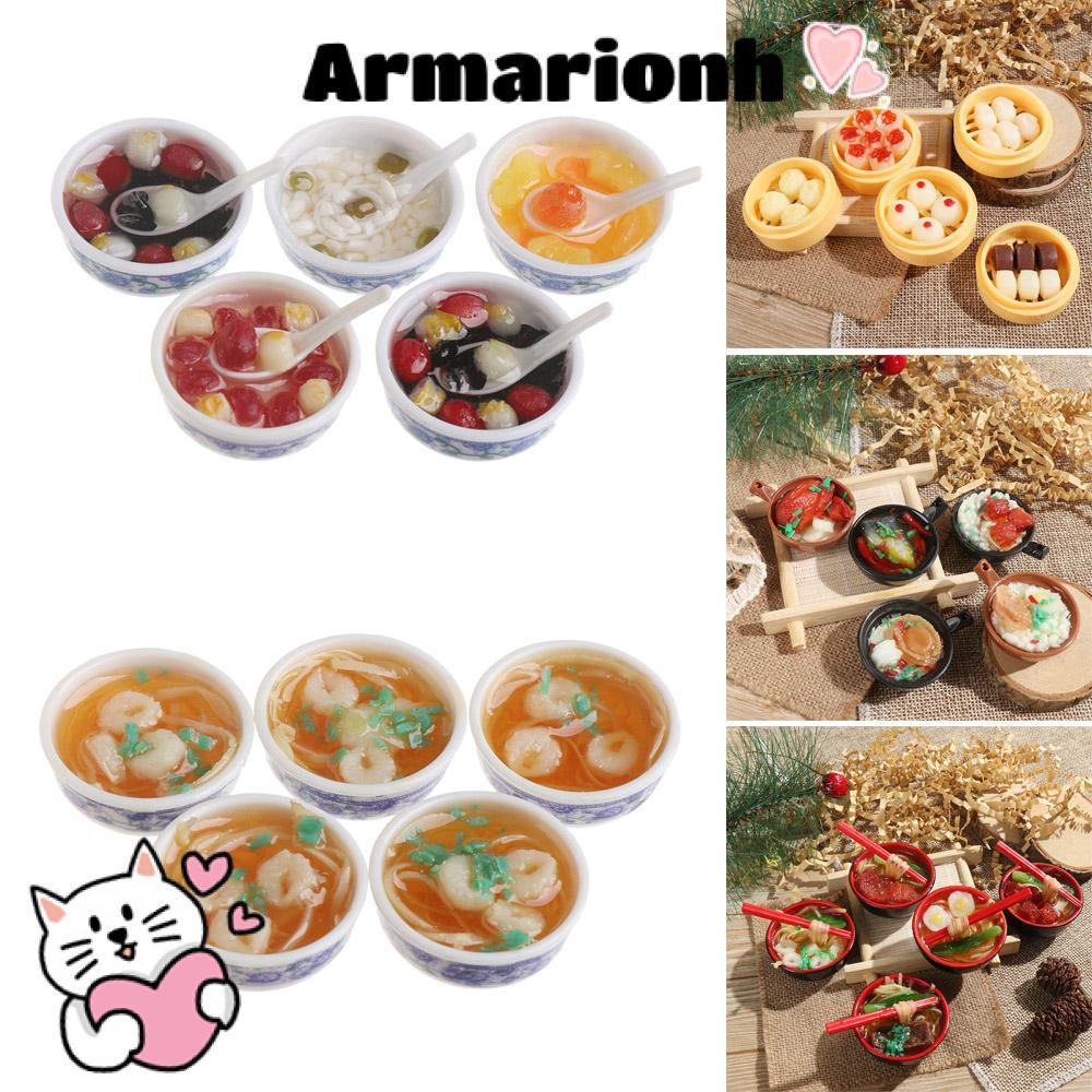 ARMARIO 1 Nhà búp bê thu nhỏ ngẫu nhiên Phụ kiện búp bê Mini Bánh ngọt gạo Mì hầm tráng miệng DIY Tr