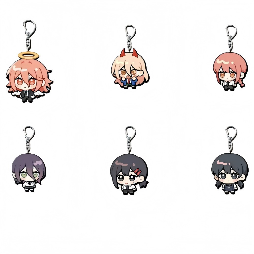 Chainsaw Man Anime Figure  Acrylic Keychain Makima Power Aki Angel Reze Denji Cosplay Backpack Decor