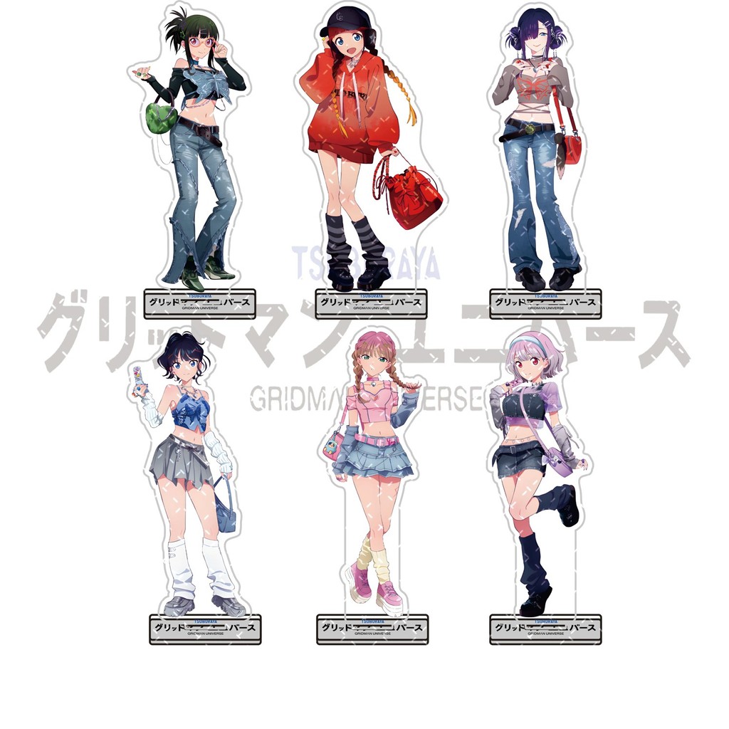 Standee Gridman Universe mô hình mica Rikka Takarada Akane Shinjo trang trí bàn học quà tặng fan ani