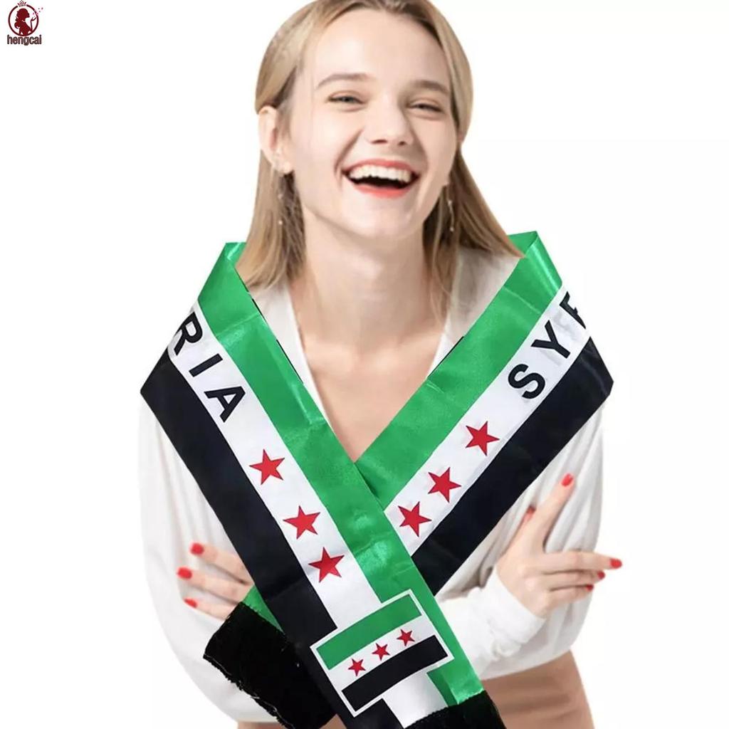 Khăn tất cả trận đấu in hình cờ Syria, phù hợp đi biển và tiệc cưới