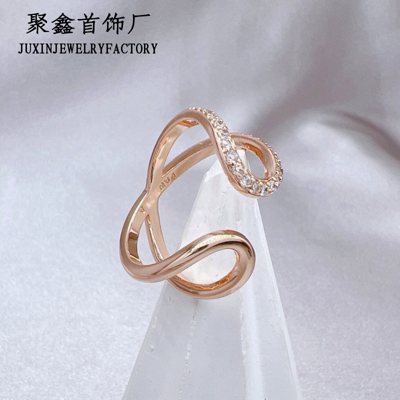 Dora Ring Rose Gold Eternal Symbol Open Ring Women's Fashion Design Couple's Ring Gift