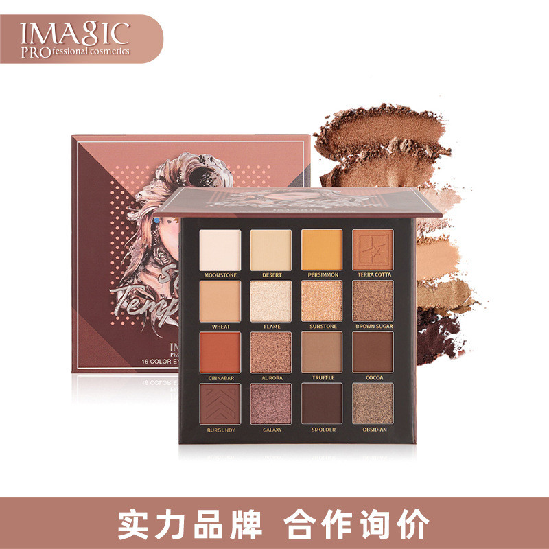IMAGIC Novice 16 Màu Phấn Mắt Bảng Đất Cam Nâu Màu Mờ Ngọc Trai Phân Cực Phấn Mắt Trang Điểm