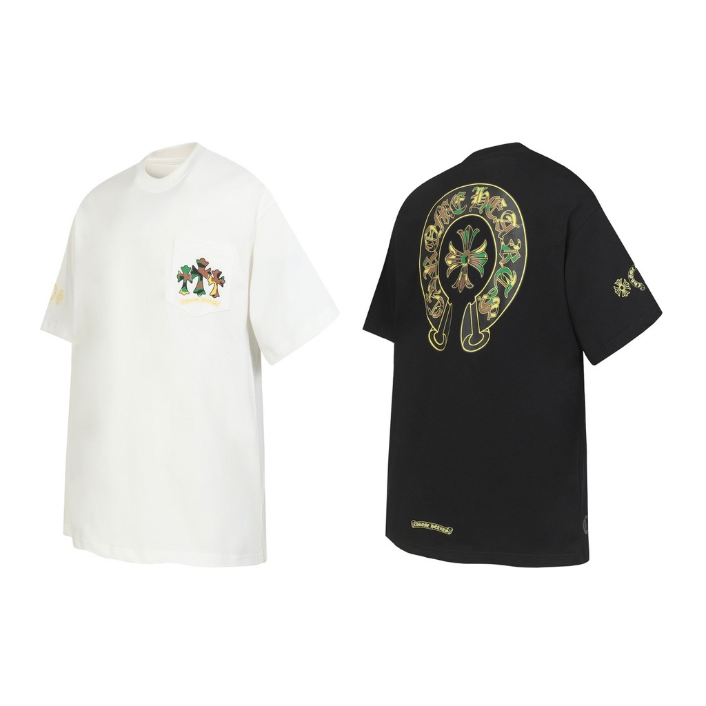 PGIQ Chrome Hearts 2026Green army floral horseshoe print couple's short-sleeve shirt T T-shirt Coupl