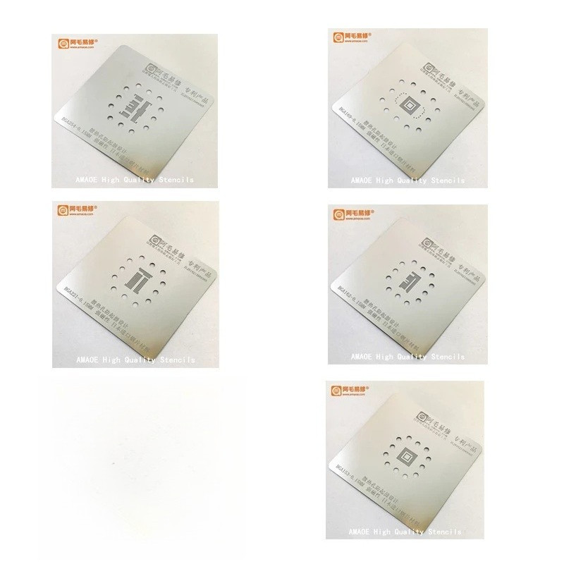 5 Cái / bộ 0.15 Mm Amaoe BGA Reballing Stencil BGA153 BGA162 BGA169 BGA221 BGA254 Dành Cho XIAOMI HU