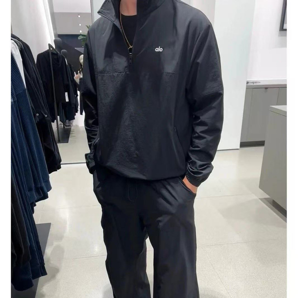 JESG AL0 Half-zip embroidered stand-up collar sporty casual jacket Business Commuting Outdoor Cyclin