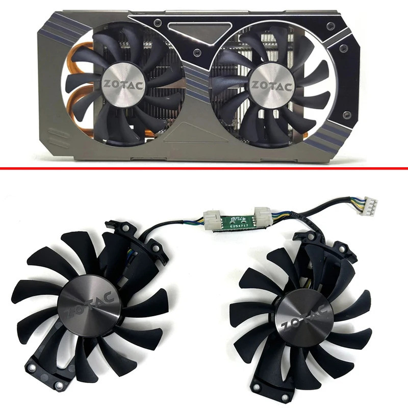 Quạt Làm Mát 75MM 4PIN GA81S2U Dành Cho ZOTAC GTX950 960 GTX970 1060Ti PCI-EDUC GTX950 GTX960 Quạt C