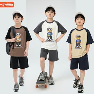 Quần Áo Trẻ Em, Bộ Cotton Hè Bé Trai  Hình In Dễ Thương, Thoáng Mát, Form Rộng Cho Bé Từ 20kg đến 40kg KF0007 - ARDILLA