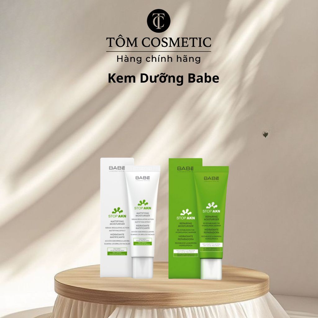 Kem Dưỡng Babe Cho Da Dầu Mụn Stop AKN Mattifying Moisturiser| Kem Dưỡng Phục Hồi Da Babe Stop AKN R