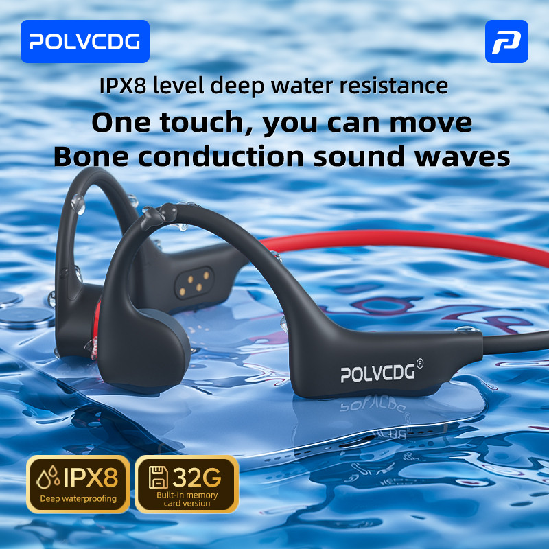 Tai nghe Bluetooth không dây dẫn xương chống nước POLVCDG X6 - 32GB, IPX8