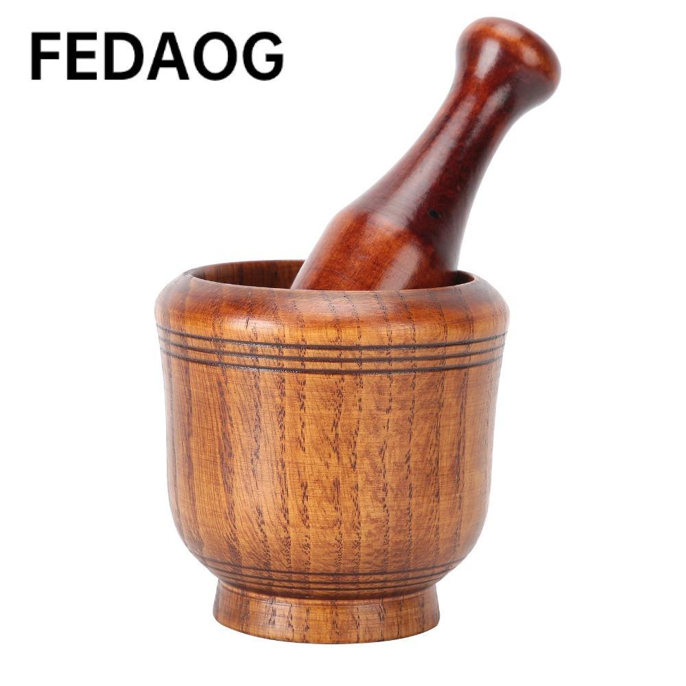 Bát mài FEDAOG, Máy xay gia vị bằng gỗ truyền thống, Tiện ích nhà bếp Máy nghiền tỏi bằng tay bền bỉ