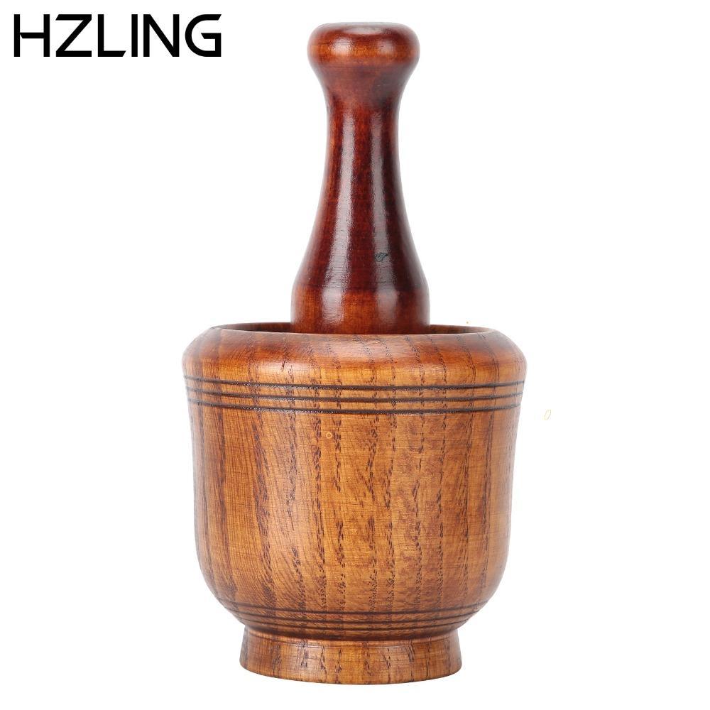 Bát mài HZLING, Máy xay gia vị thủ công bằng gỗ, Tiện ích nhà bếp Truyền thống Dễ dàng làm sạch Bộ d