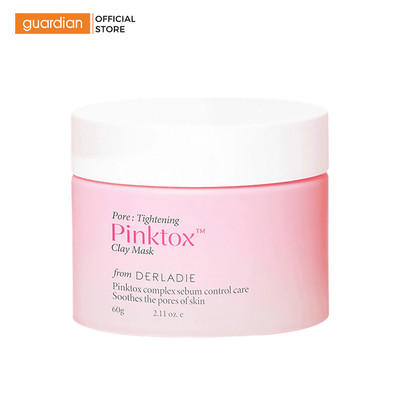 Mặt Nạ Đất Sét Thuần Chay Hút Dầu, Kiểm Soát Nhờn Dành Cho Da Mụn Derladie Pore Tightening Pinktox Clay Mask 60g