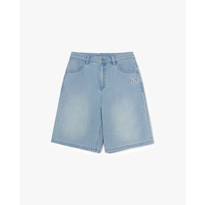 MLB - Quần short jeans nữ ống rộng Basic Small Logo_3FDPB1063-50BLL