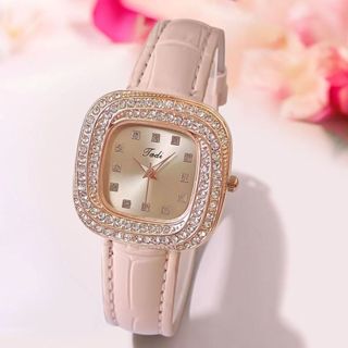 Sản phẩm mới Hàng có sẵn Đồng hồ Gypsophila Nữ Thắt lưng vuông Full Diamond Đồng hồ tiếng Anh Thời trang Đồng hồ đeo tay cao cấp đính kim cương đơn giản20260323