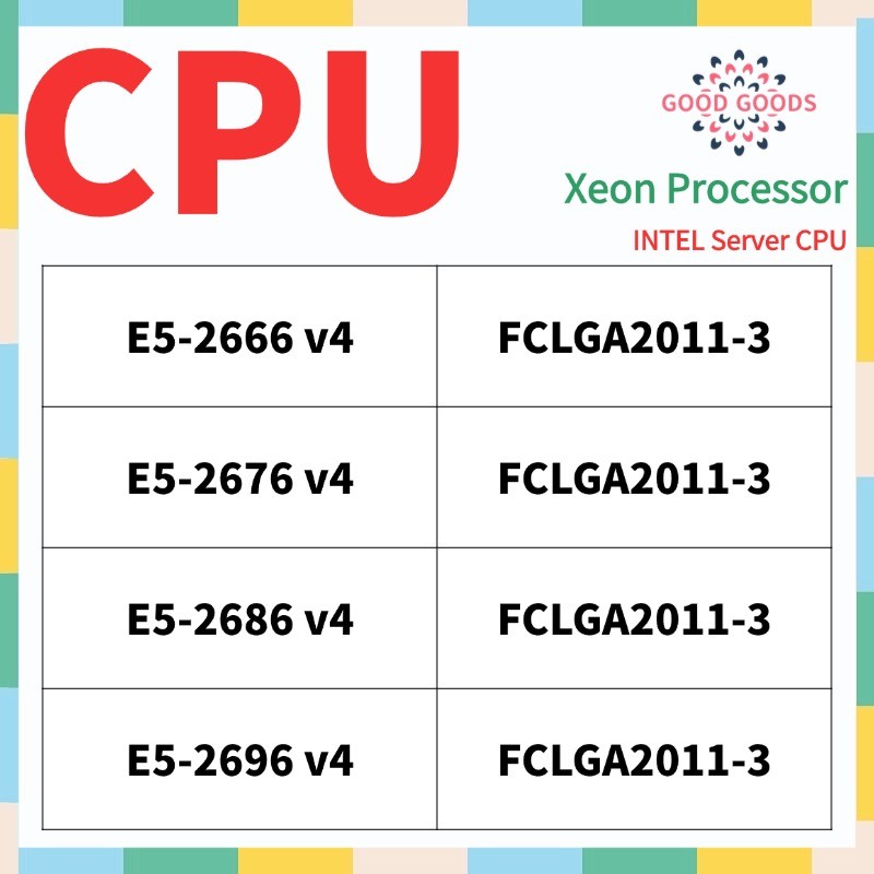 E5-2666v4 E5-2676v4 E5-2686v4 E5-2696v4 E5-2696v4 INTEL Xeon CPU máy chủ LGA20113
