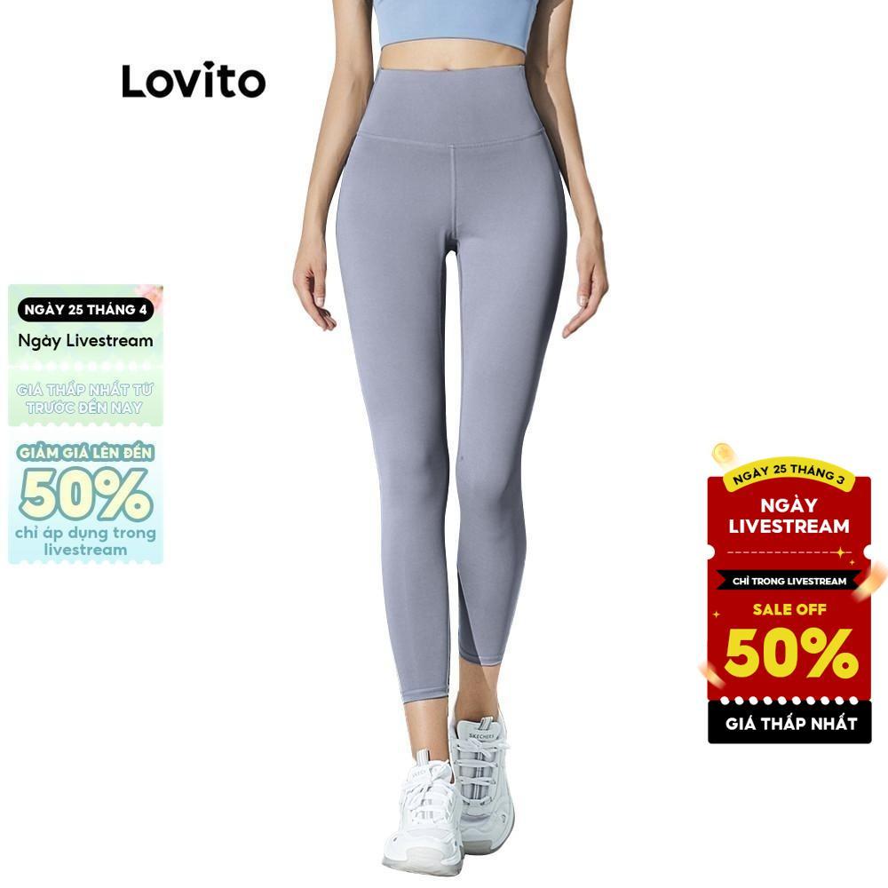 Lovito Quần Bó Bó Bụng Thể Thao Yoga Lưng Cao Trơn Mùa Hè/xuân Ôm Sát Kiểm Soát Bụng Cho Nữ L02044