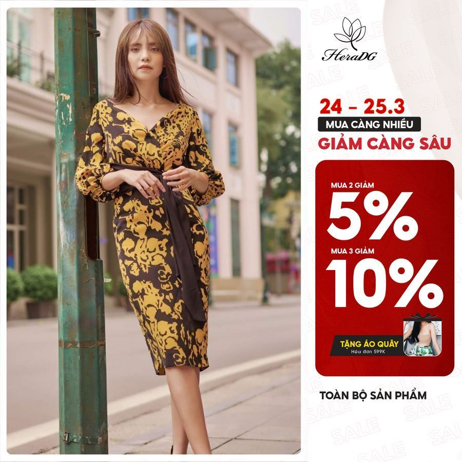 Đầm lụa thắt eo HeraDG - SDP20037