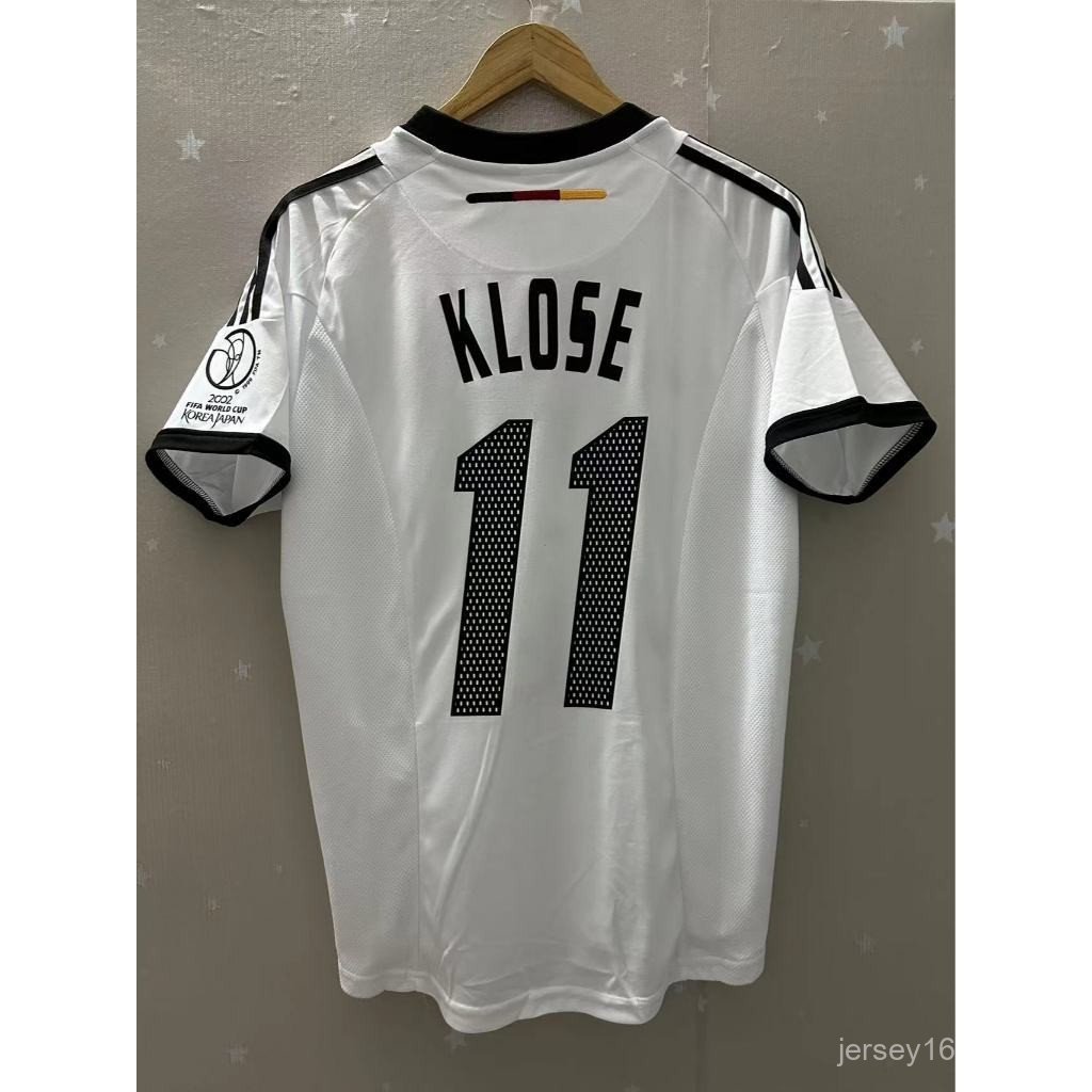 Áo bóng đá cổ điển 2002 Đức Sân nhà KLOSE BALLBACK Áo bóng đá tay ngắn Áo bóng đá nam