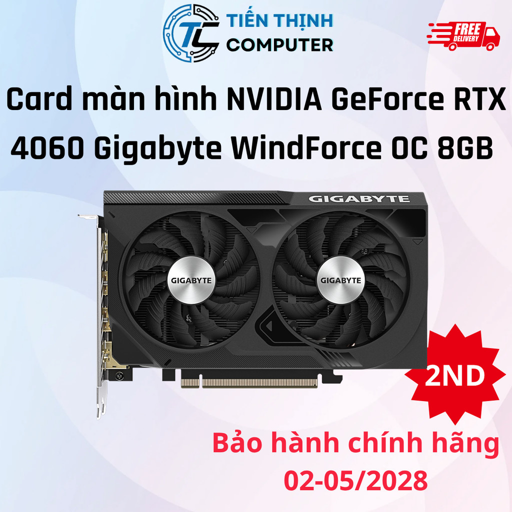 VGA Card màn hình GeForce RTX 4060 Gigabyte WindForce, Zotac 8GB GDDR6 | Bảo hành  02-05/2028 Liknew