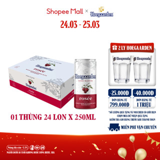 Nồng Độ Cồn 3.0% - Thùng 24 Lon Bia Hoegaarden Rosée (250ml/lon) - Sản Phẩm Mới