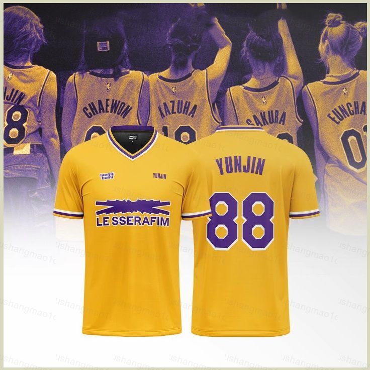 XS1 LE SSERAFIM jersey SAKURA KIM CHUEWON HUH YUNJIN KAZUHA HONG EUNCHAE Áo thun mùa hè Anime Áo ngắ