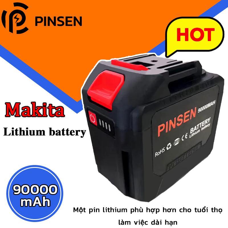 Pin lithium Makita 90000mAh, hiển thị dung lượng bằng LED, tương thích với hầu hết các dụng cụ điện 
