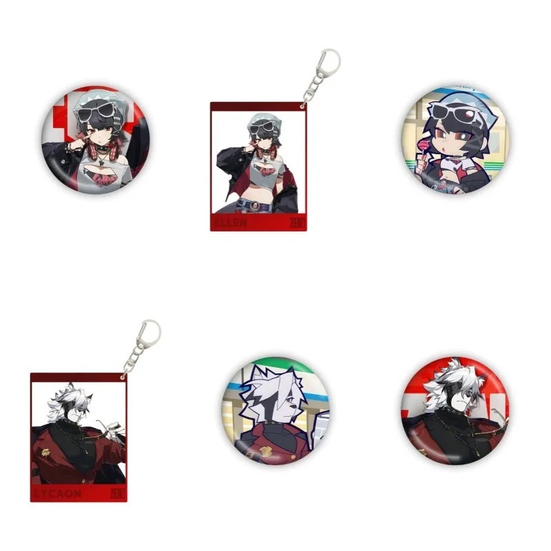 Móc khóa Zenless Zone Zero ZZZ Ellen Joe Von Lycaon Mica Acrylic Huy Hiệu Cài Áo Phụ Kiện Anime Game