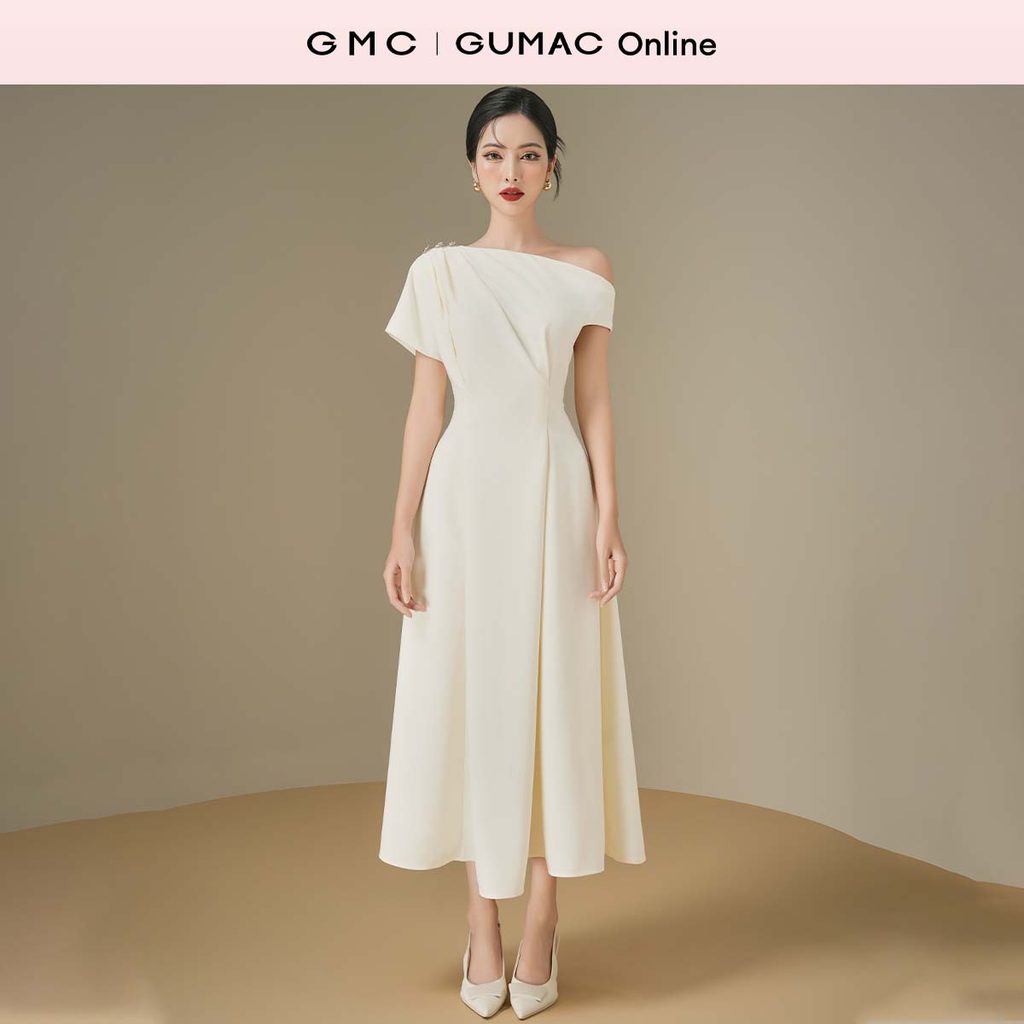 Đầm nữ lệch vai thời trang GUMAC DE06028